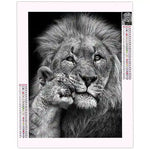 Diamond Painting Lion Noir et Blanc - Vignette | Broderie Diamant