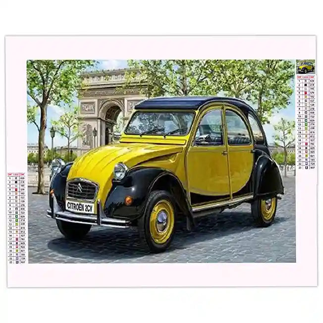 Broderie Diamant Voiture 2cv