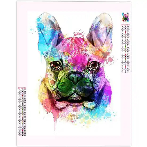 Broderie Diamant Bouledogue