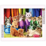 Broderie Diamant Chat Groupe - Vignette | Broderie Diamant