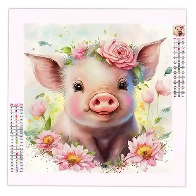 Broderie Diamant Cochon