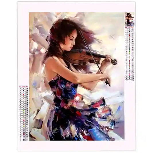 Broderie Diamant Fille Violon