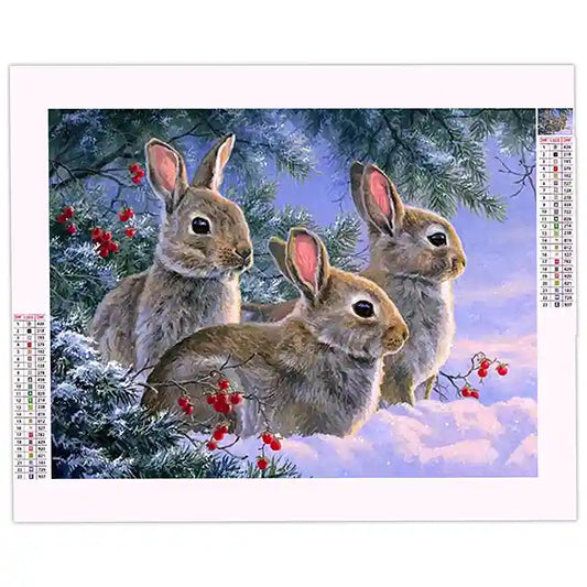 Broderie Diamant Lapin