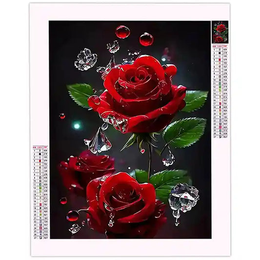 Broderie Diamant Rose Rouge