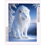 Broderie Diamants Lion Blanc - Vignette | Broderie Diamant