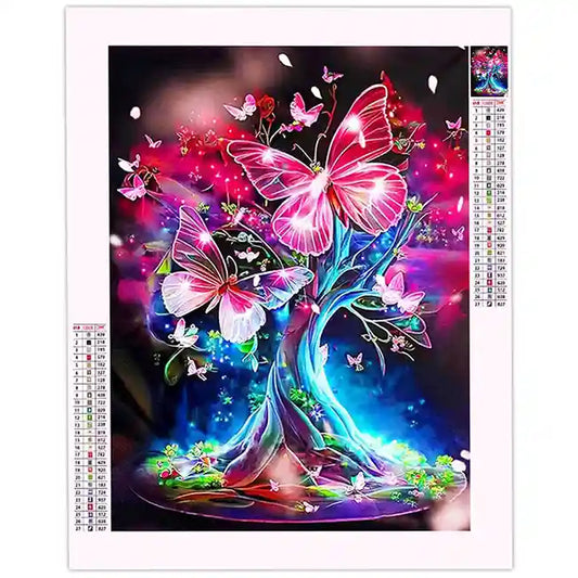 broderie diamant Arbre Papillon