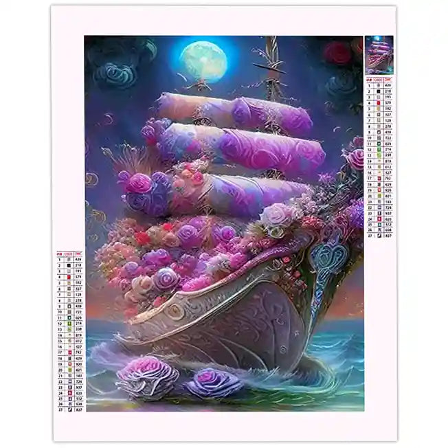 Diamond Painting Bateau Rose