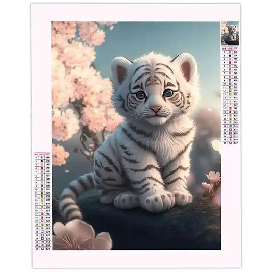Diamond Painting Bebe Tigre Blanc
