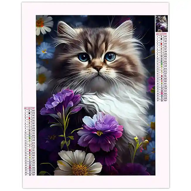 Diamond Painting Chat Fleur