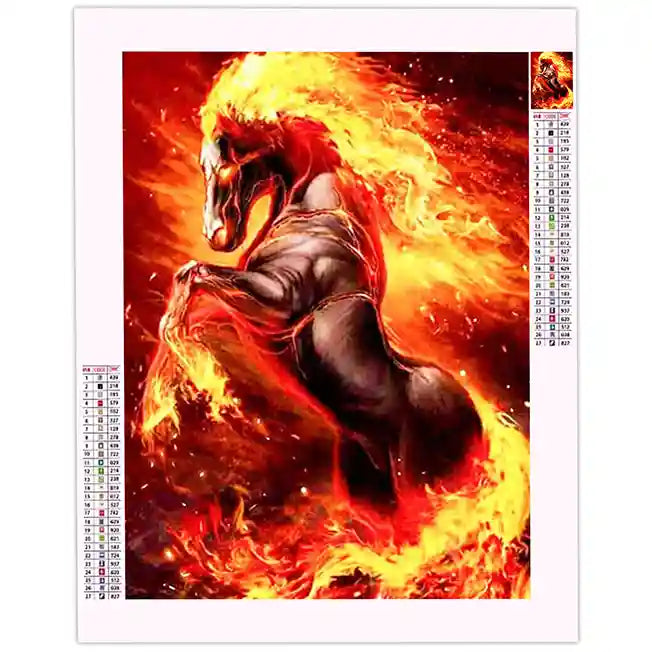 Diamond Painting Cheval Flamme