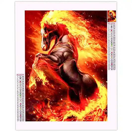 Diamond Painting Cheval Flamme