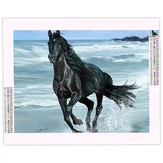 Diamond Painting Cheval sur la Plage