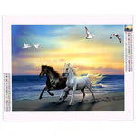 Diamond Painting Chevaux Blanc et Noir - Vignette | Broderie Diamant