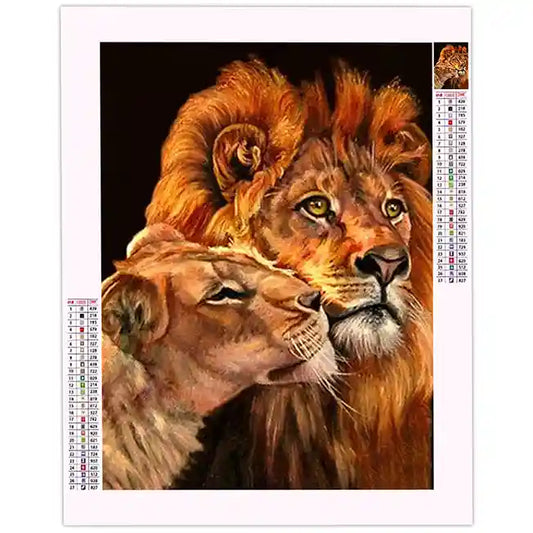 Diamond Painting Couple Lion
