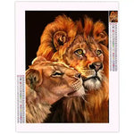 Diamond Painting Couple Lion - Vignette | Broderie Diamant