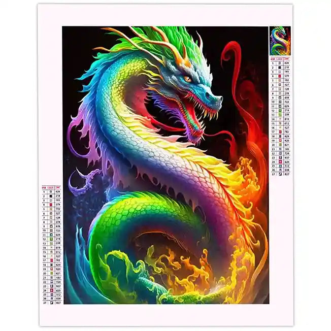 Diamond Painting Dragon Coloré