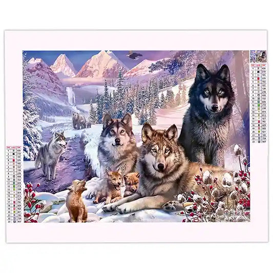 Diamond Painting Famille Loup