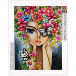 Diamond Painting Femme Fleur - Vignette | Broderie Diamant