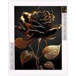 Diamond Painting Fleur Noir et Or - Vignette | Broderie Diamant