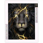 Diamond Painting Lion Noir - Vignette | Broderie Diamant