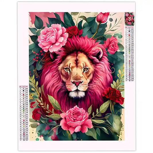 Diamond Painting Lion Rose