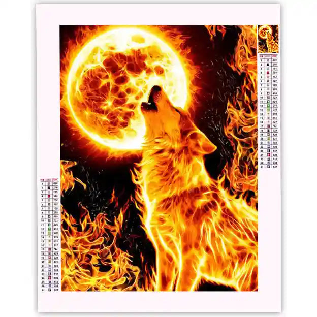 Diamond Painting Loup de Feu