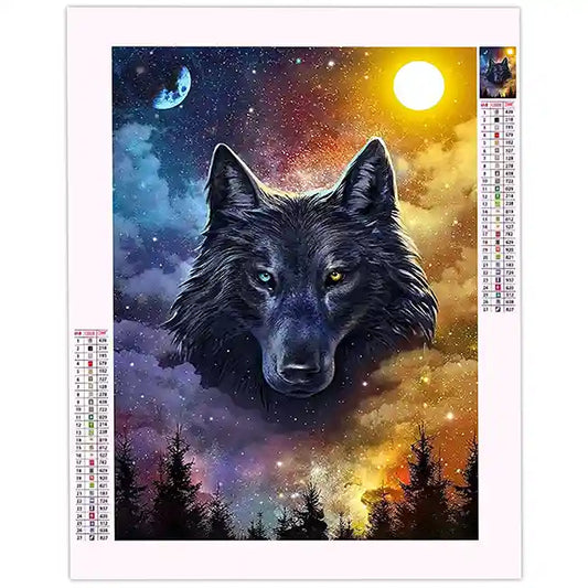 Diamond Painting Loup Noir