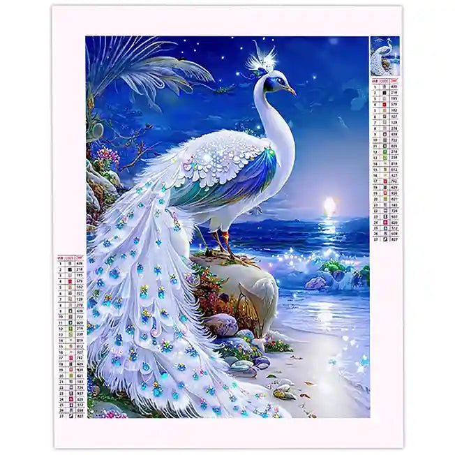 Diamond Painting Paon Blanc