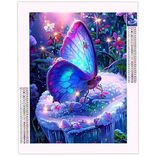 Diamond Painting Papillon Bleu