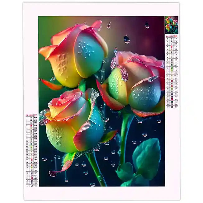 Diamond Painting Rose Arc en Ciel