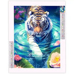 Diamond Painting Tigre dans l'Eau - Vignette | Broderie Diamant