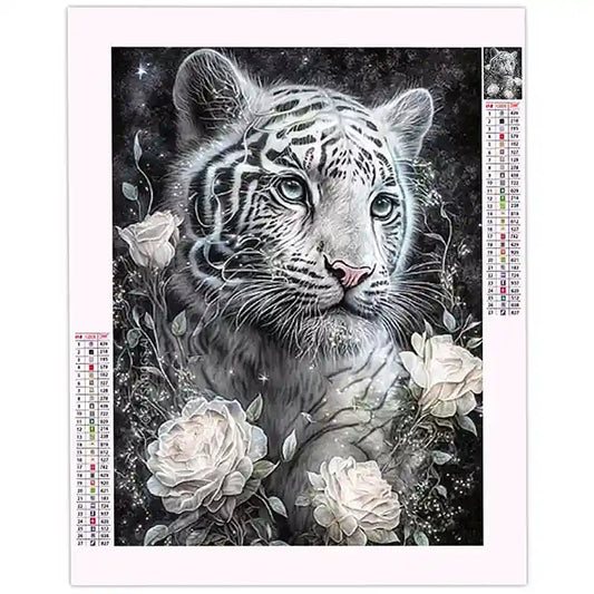 Diamond Painting Tigre Noir et Blanc