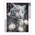 Diamond Painting Tigre Noir et Blanc - Vignette | Broderie Diamant