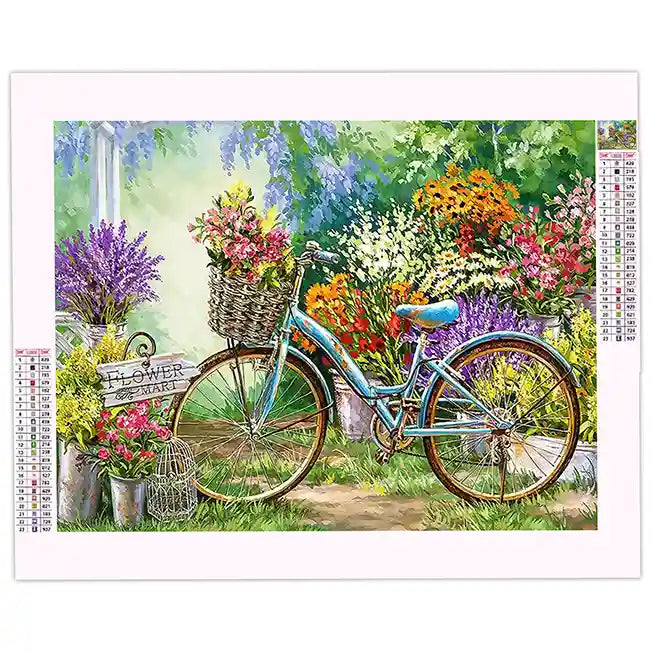 Diamond Painting Vélo et Fleur