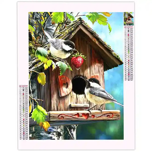 Painting Diamond Oiseaux Cabane