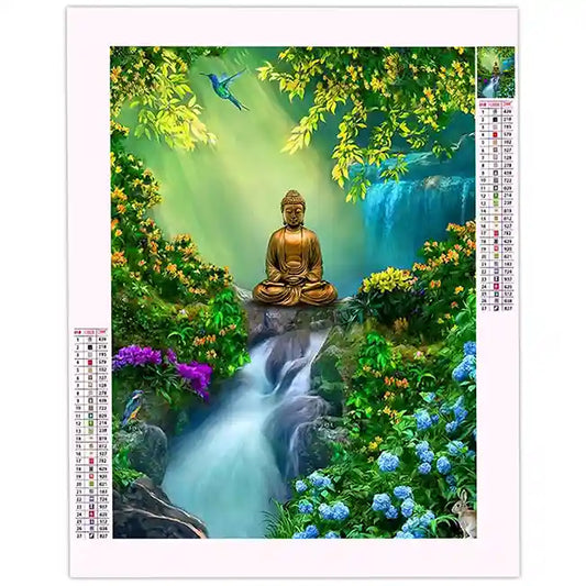 Peinture Diamant Bouddha Cascade